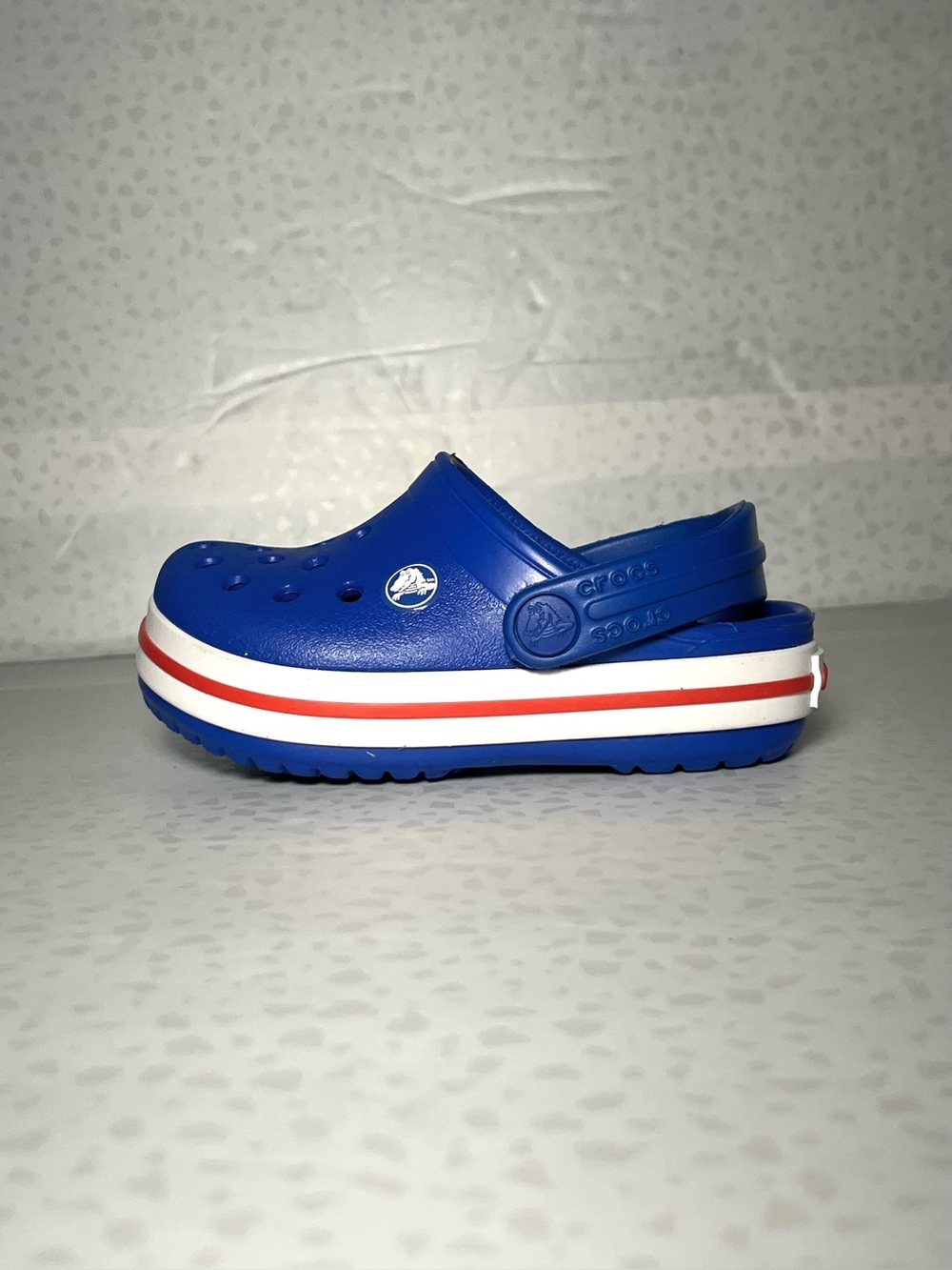 Crocs Toddler Crocband Clogs Size 6 Blue White Red